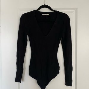 Black V-Neck Bodysuit